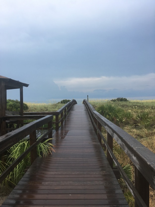 Wooden boardwalk leading to North Beach, Tybee Island