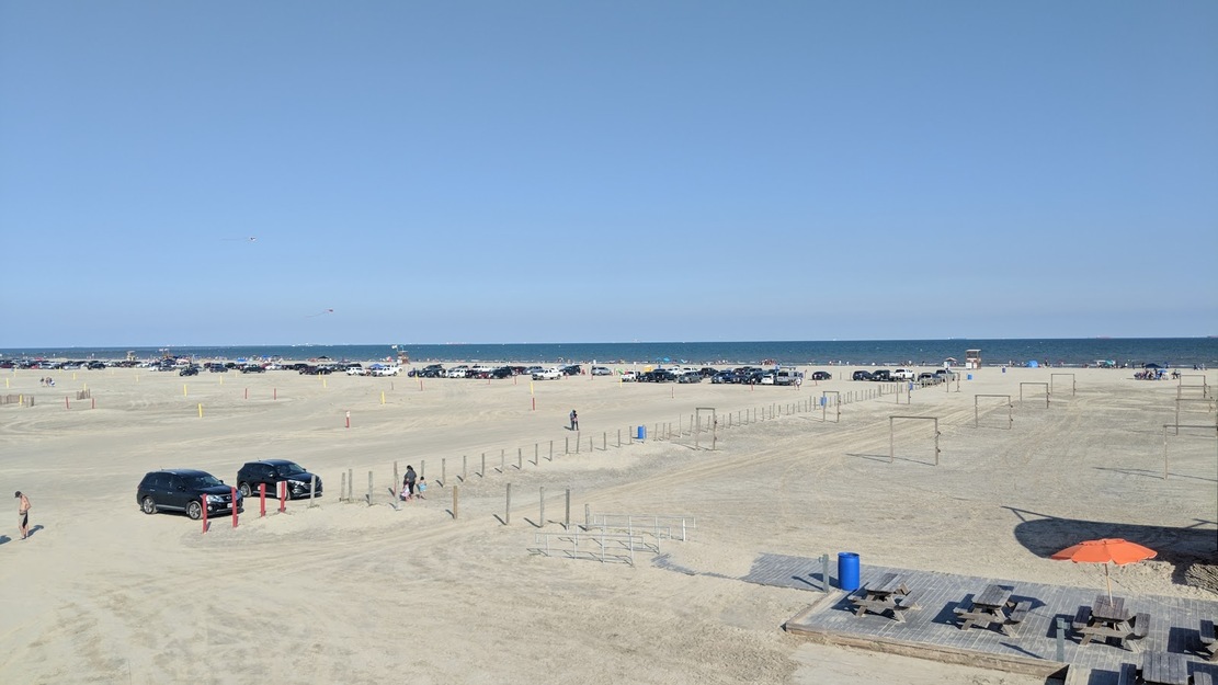Cars on Galveston Island, East Beach