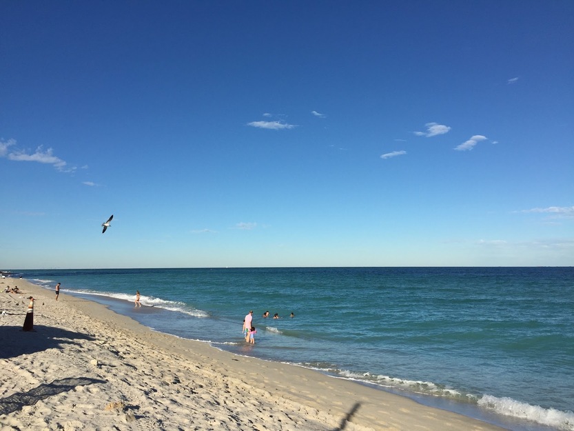 Deep blue sky over the sea