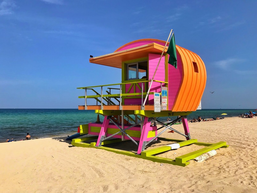 Lifeguard station on the beach