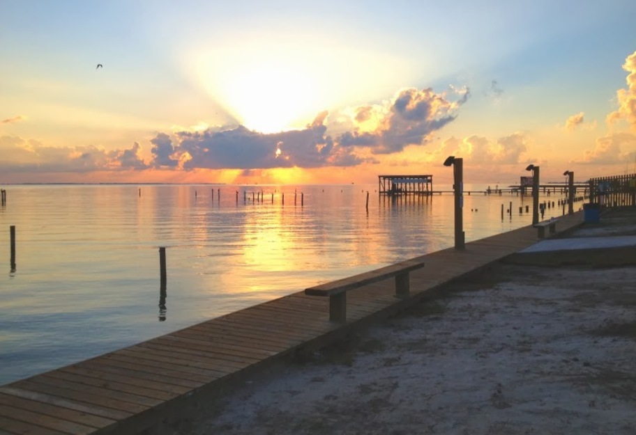 Wooden boardwalk along the seashore
