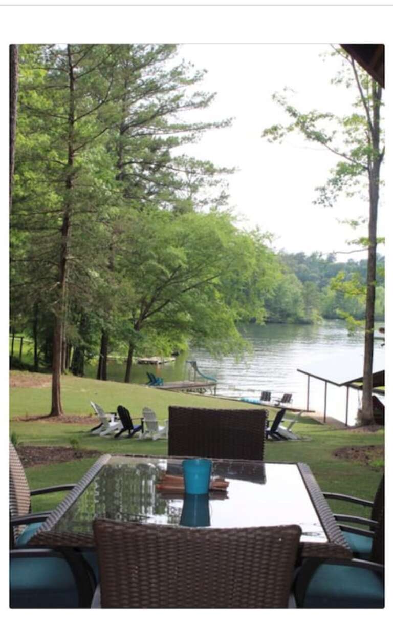 Lake Martin home, lakefront, renovated house, no stairs- beach area photo