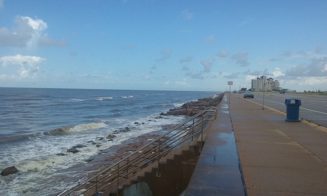 Concrete path along Sunny Beach in Galveston