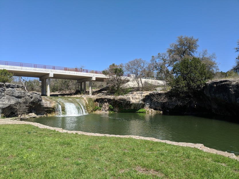Waterfall under the bridge