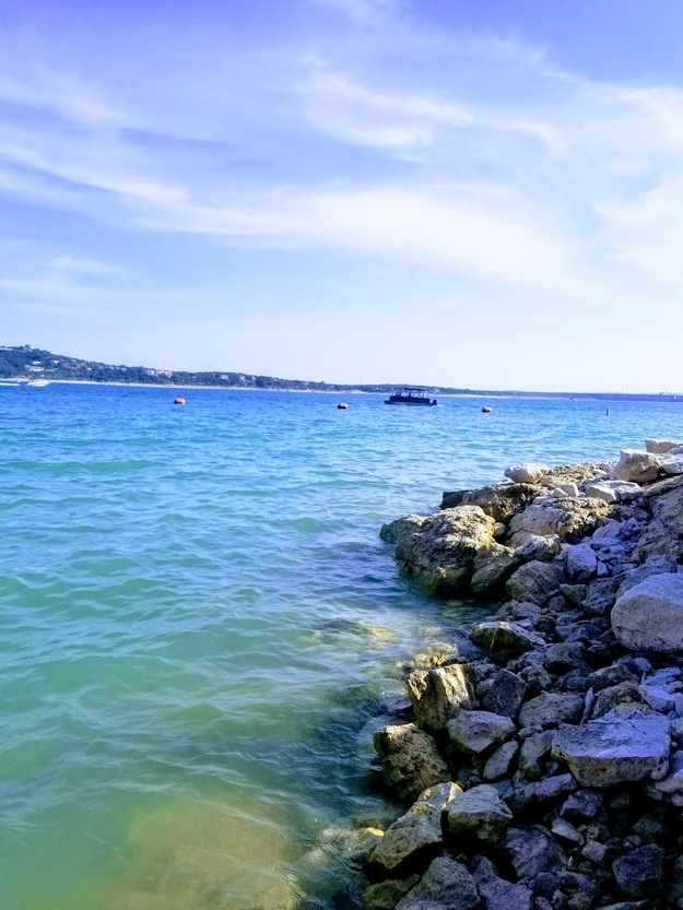 Rocky lake bank