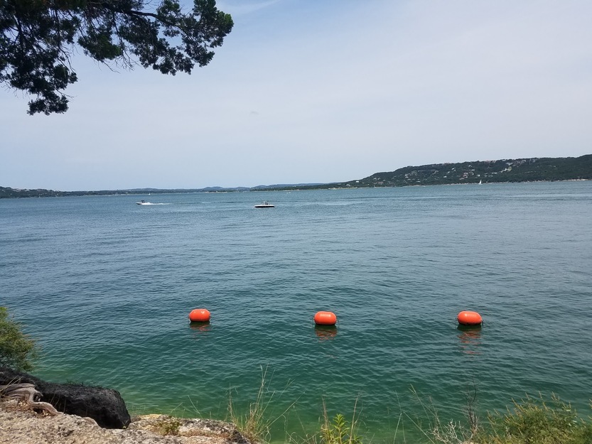 Roped-off swimming area