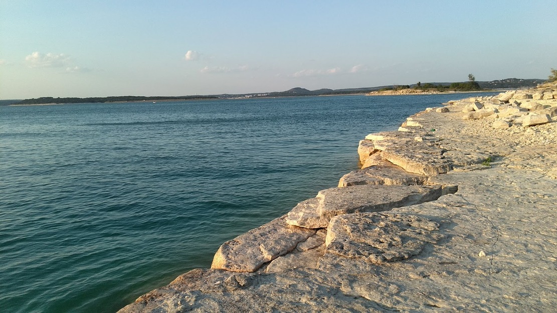 Rocks and the lake