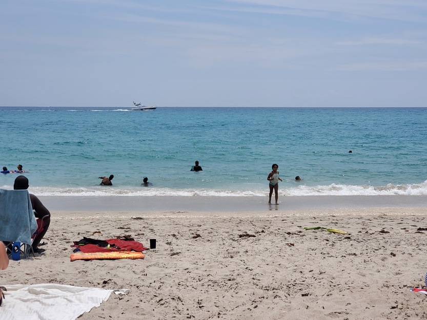 People swimming in the Atlantic