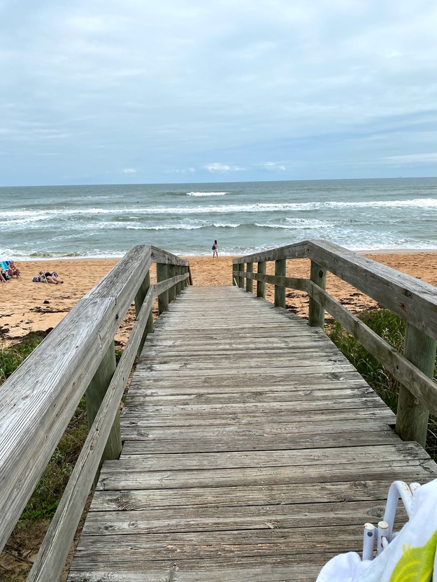 Wooden boardwalk leading to Flagler Beach