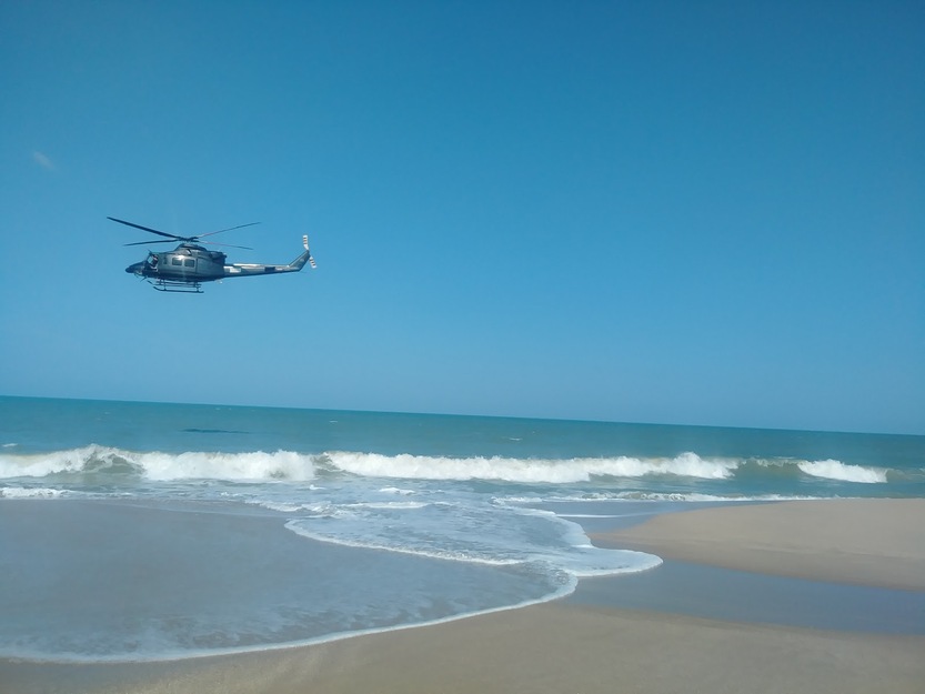 Helicopter over Treasure Shores Beach Park