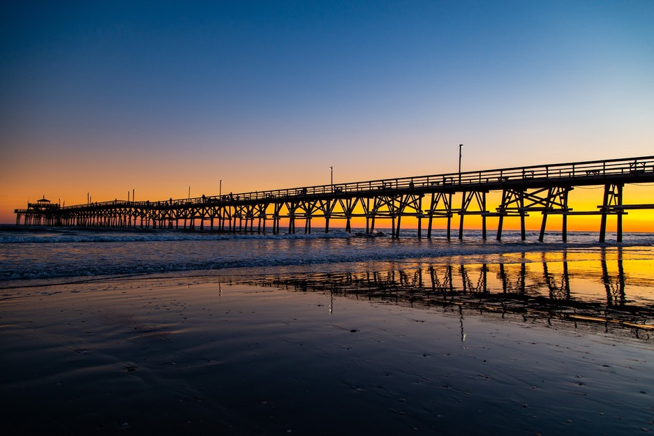 Cherry Grove Fishing Pier at sunset