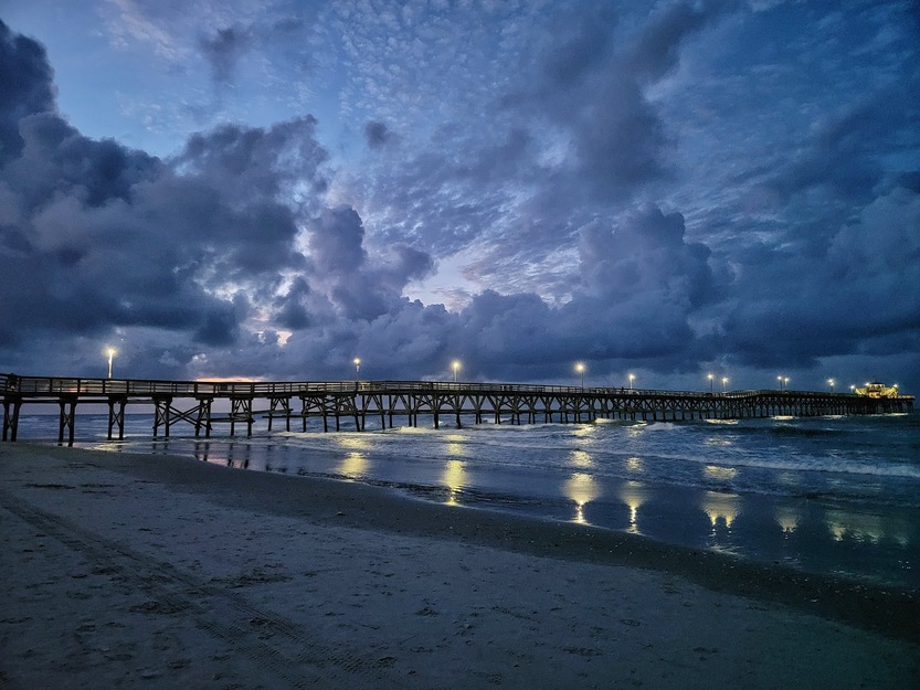Cherry Grove Fishing Pier at night