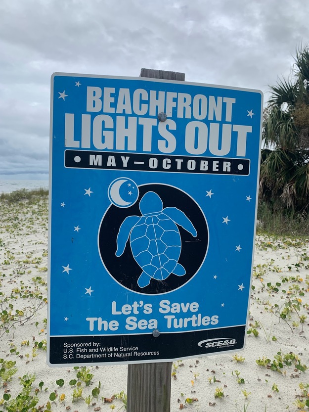 Information shield on Daufuskie Island Beach
