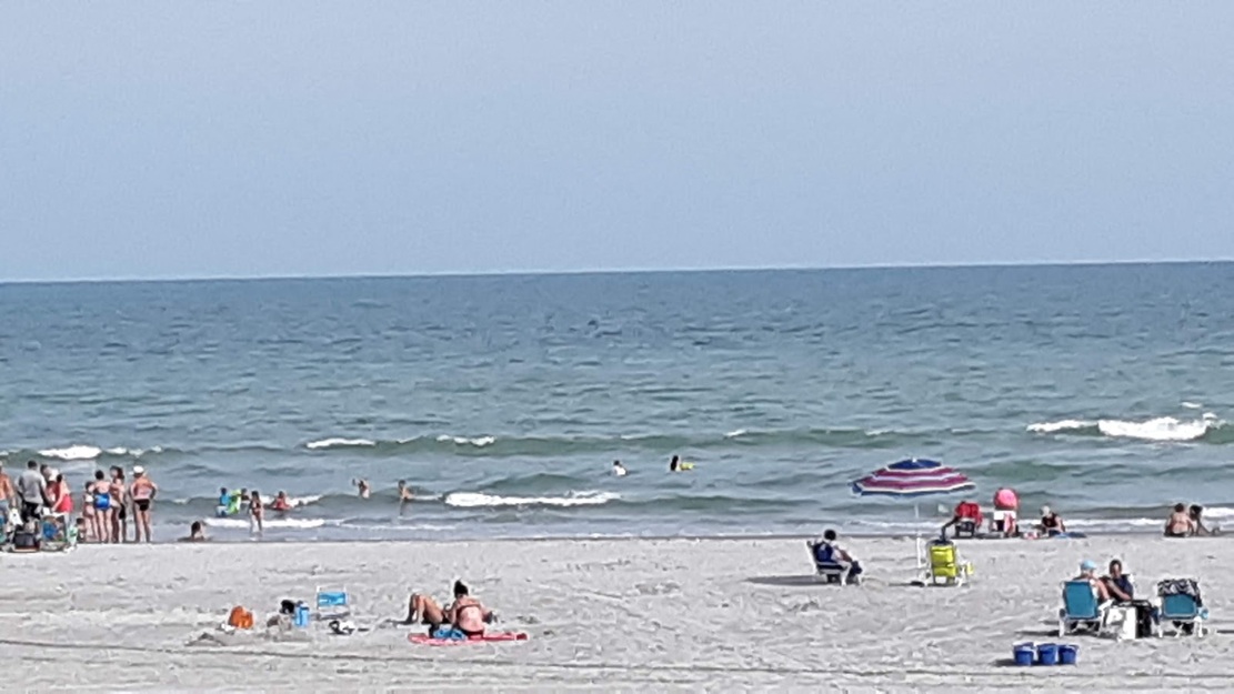 People sunbathing on Singleton Swash Beach SC