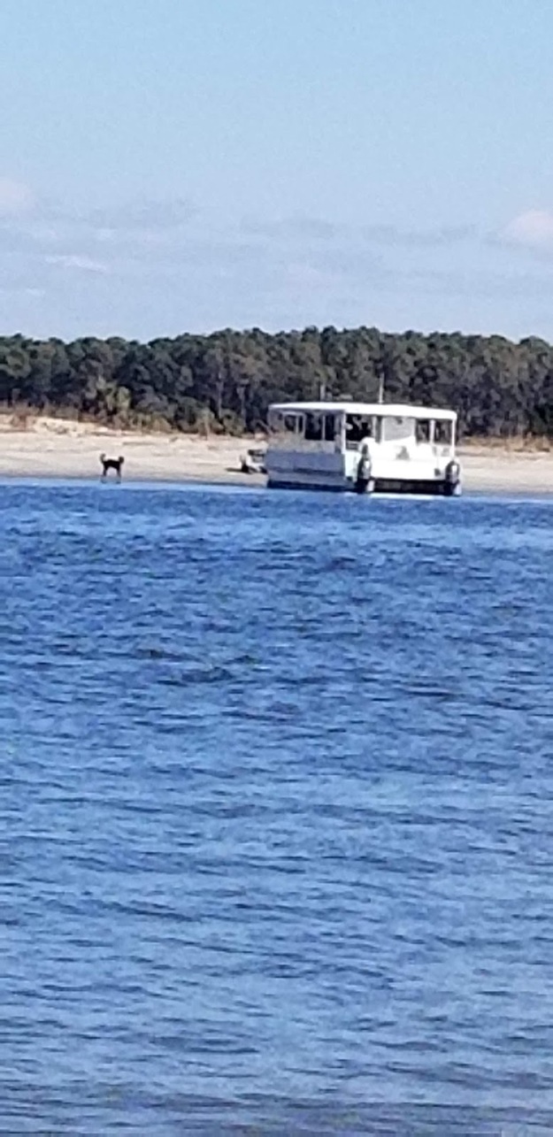 Boat near Dewees Island Beach SC