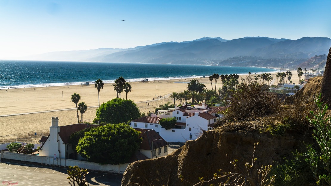 Mountains on Santa Monica State Beach CA