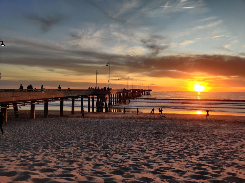 Fishing pier on Venice Beach Los Angeles