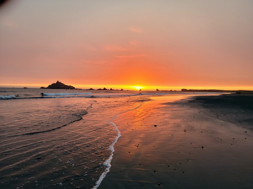 Sunset on Pebble Beach Crescent City CA