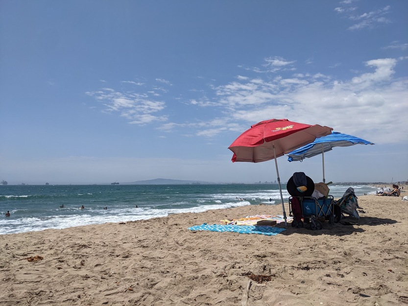 Umbrellas on Sunset Beach California