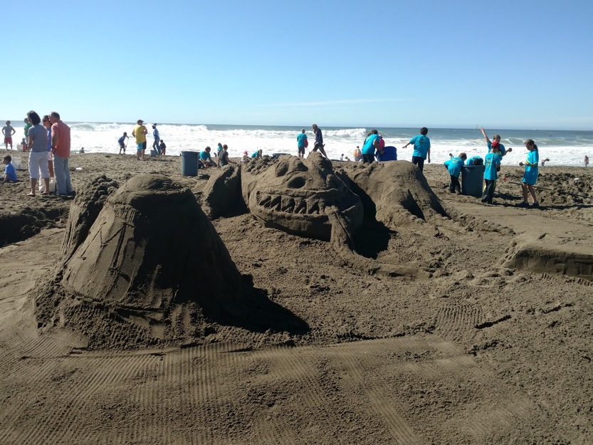 Sand figures on Ocean Beach in San Fransisco California
