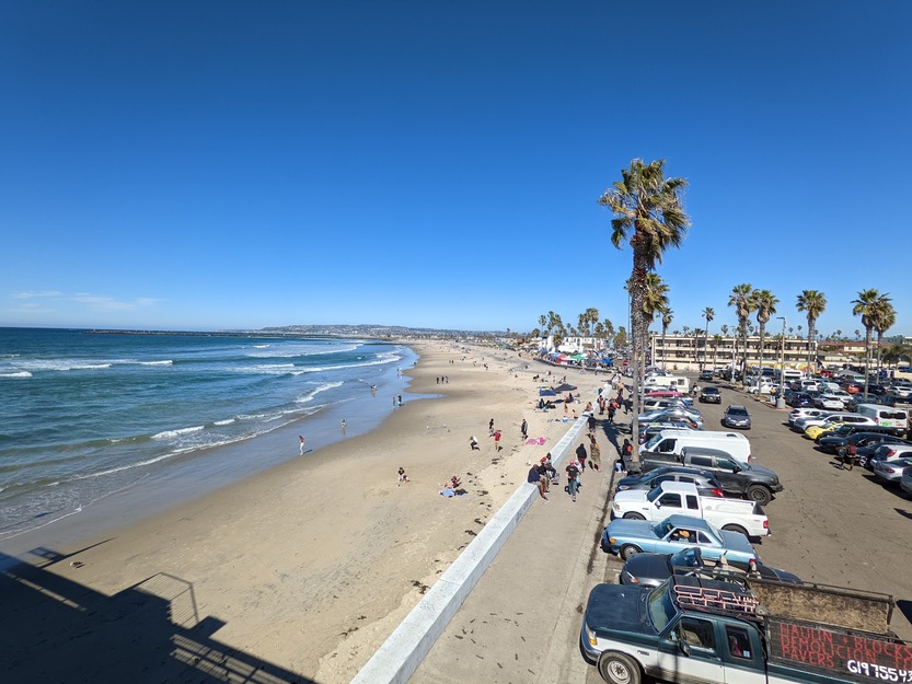 Ocean Beach in San Diego California - aerial view