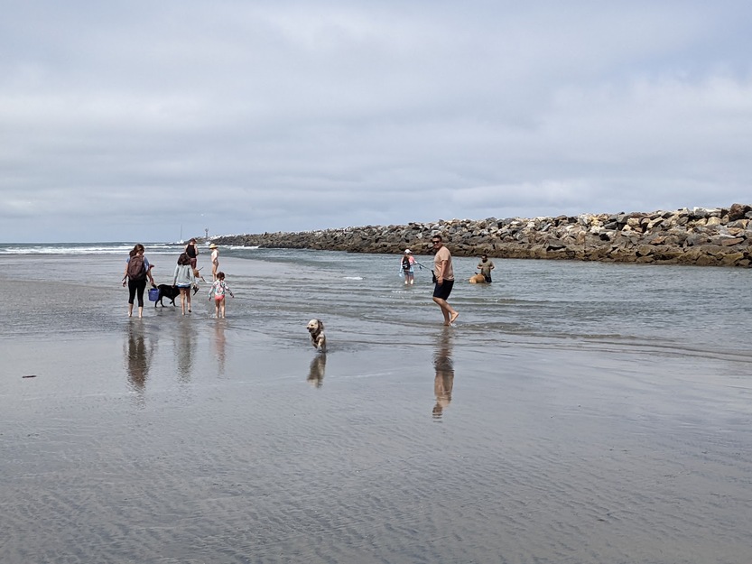 People on Ocean Beach in San Diego