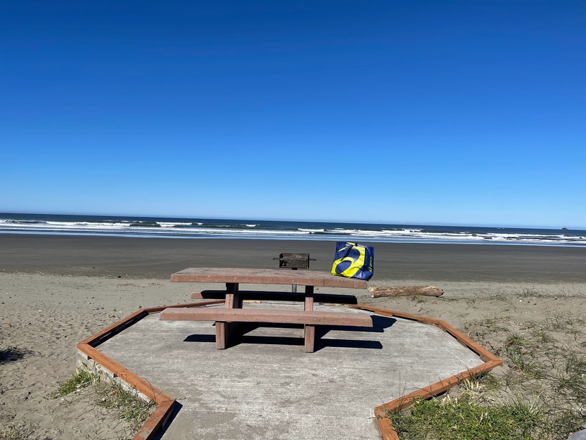 Picnic area on Crescent Beach California