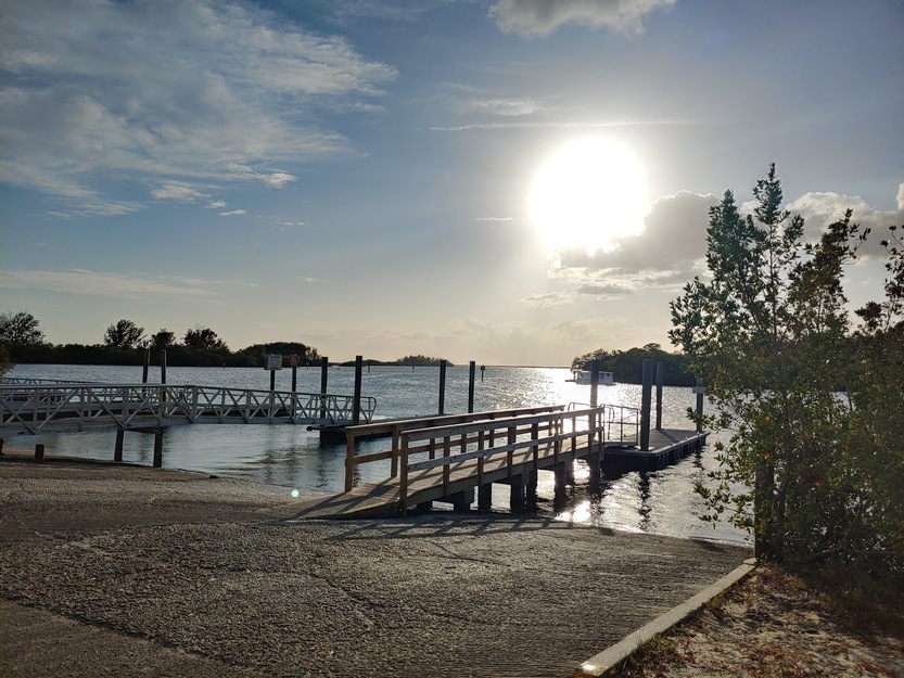 Wooden ramp on Anclote River Park Beach
