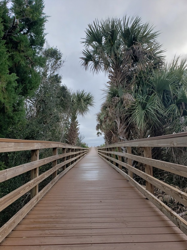 Wooden boardwalk on Matanzas Beach