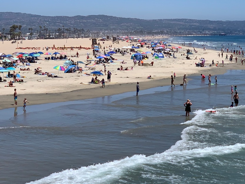People on Newport Beach Municipal Beach California