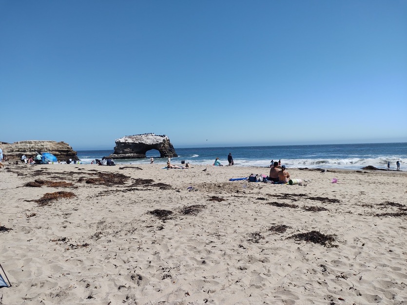 People on Natural Bridges State Beach CA