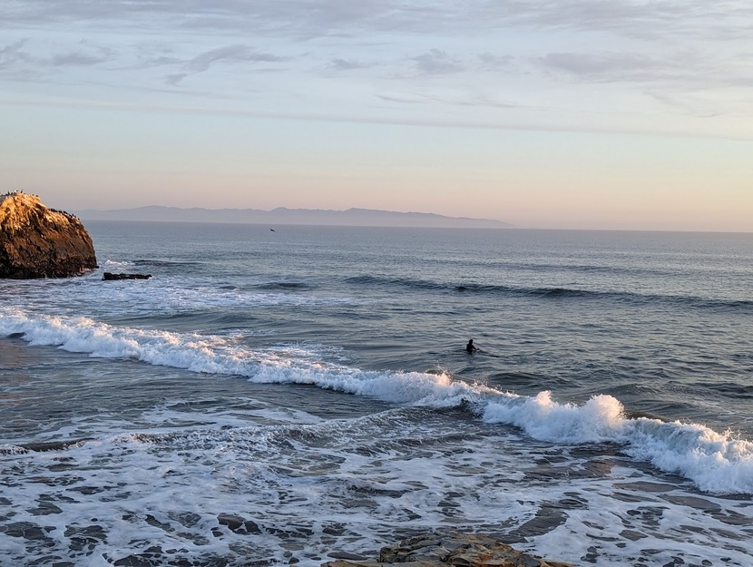 Sunset on Natural Bridges State Beach CA