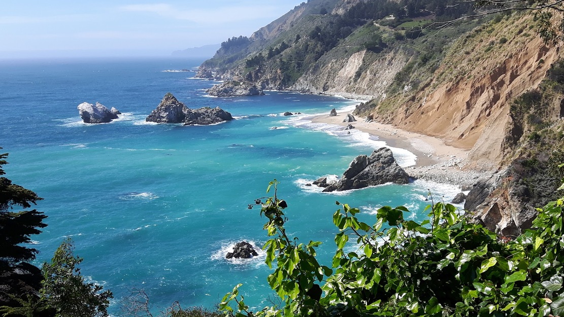Blue waters near McWay Beach California
