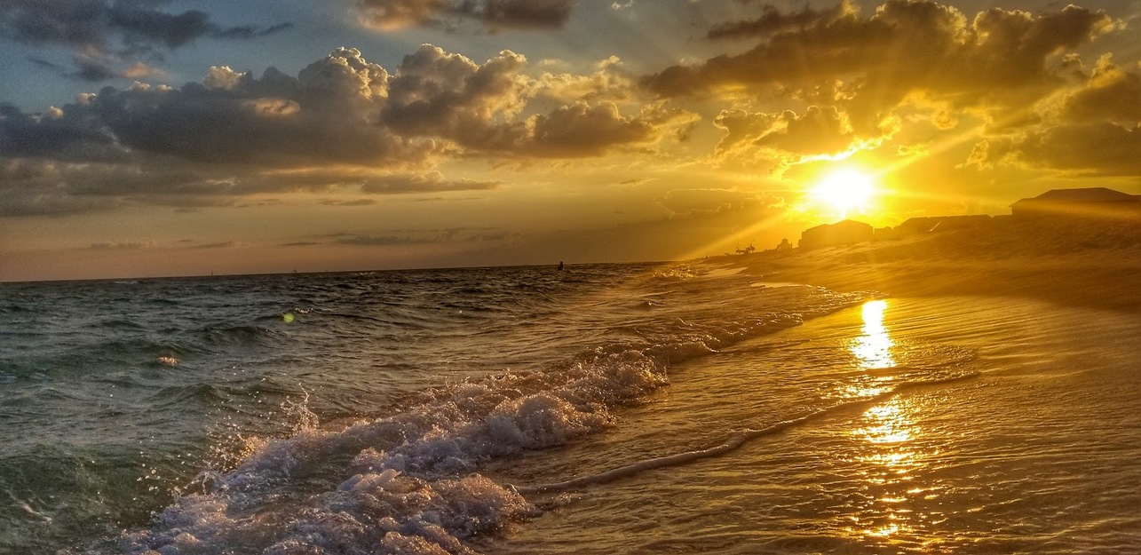 Sun rising over the sea
