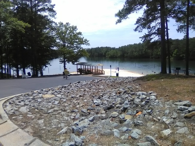 Stones on the road leading to the beach