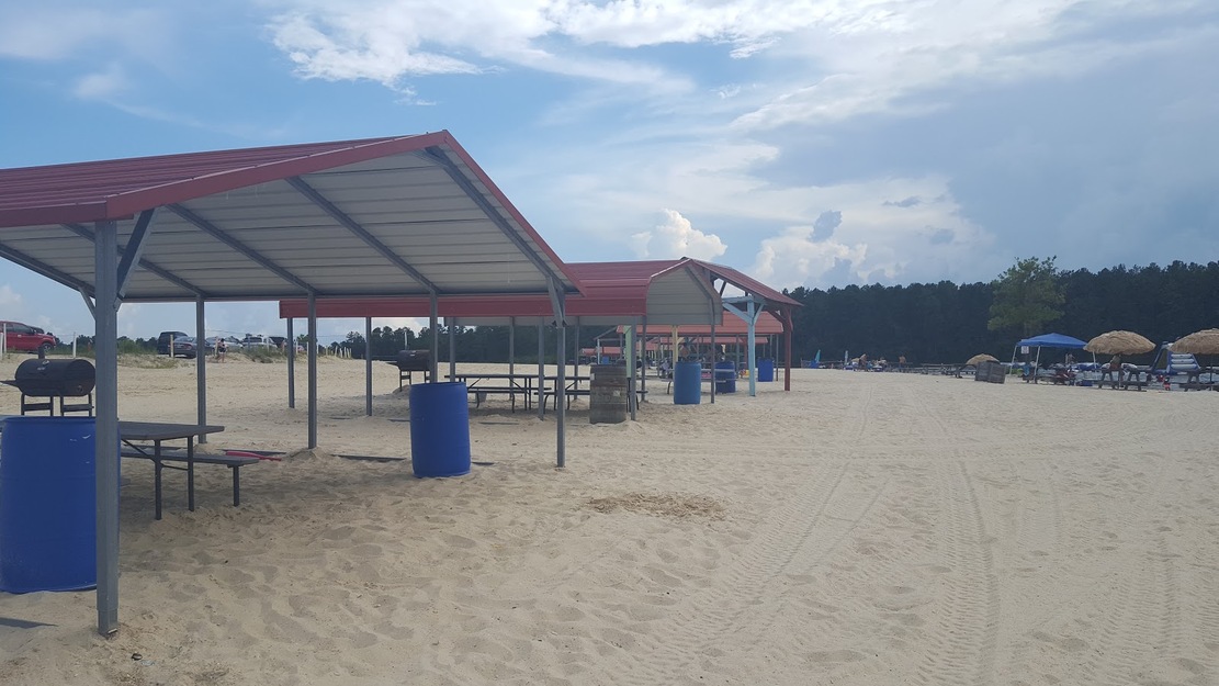 Shady areas on the beach
