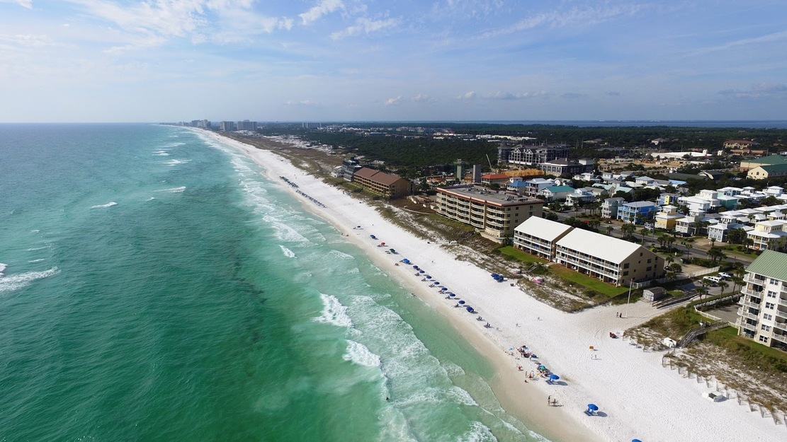 Crystal sands beach from above