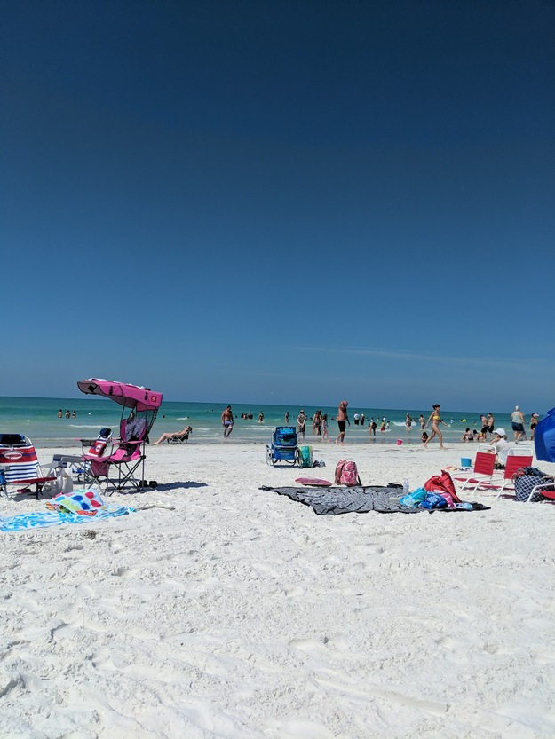 People sunbathing on the beach