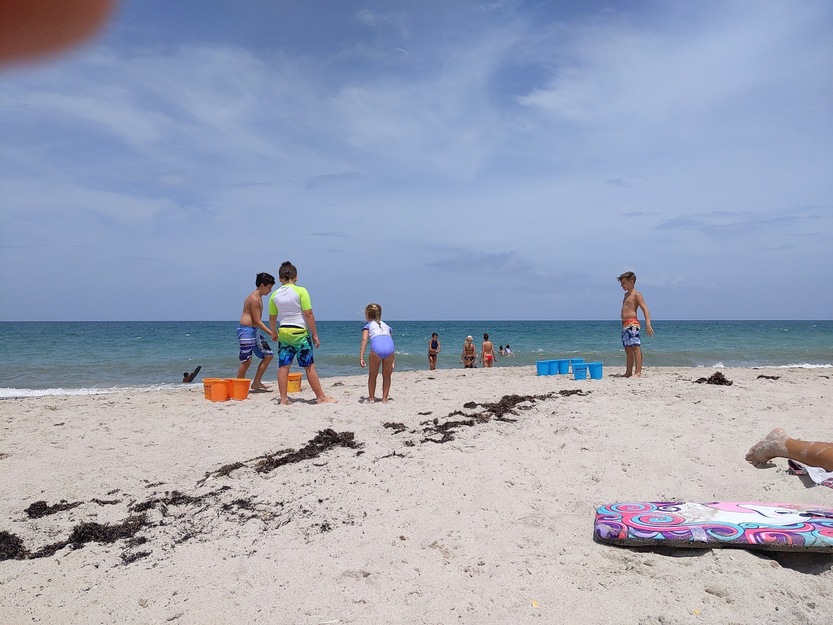 Kids playing on the beach